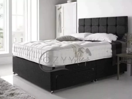 Black Linen Look Divan Bed - Cozyysleep Beds Wolverhampton Uk - Sale UPTO 65% Off at cozyysleep.co.uk