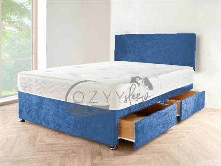 Blue Bed Single to Super King Size Divan Bed | Furniture Shop Bristol Road - cozyysleep.co.uk