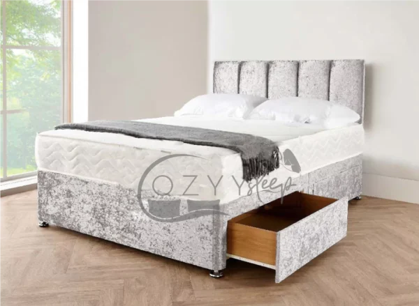 Cozyysleep Silver Divan Beds With Mattress, Headboard & Drawer Storage - cozyysleep.co.uk