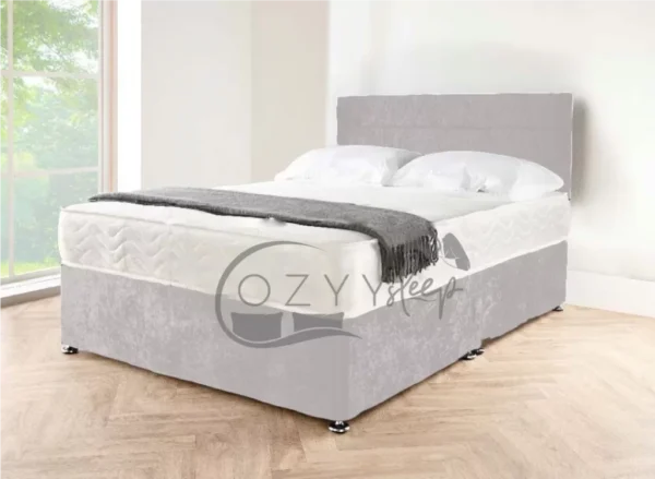 Light Grey Divan Bed in 2FT6 Single to 6FT Super King Sizes - UPTO 65% OFF